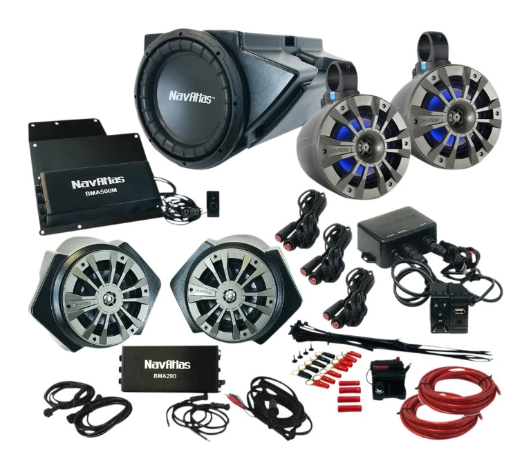 Audio Kits NavAtlas Zone 4 Audio Kit With Bluetooth Rocker Switch Polaris RZR 4 XP / 1000 / Turbo 2019-2022 3 Audio Kits NavAtlas Zone 4 Audio Kit With Bluetooth Rocker Switch Polaris RZR 4 XP / 1000 / Turbo 2019-2022