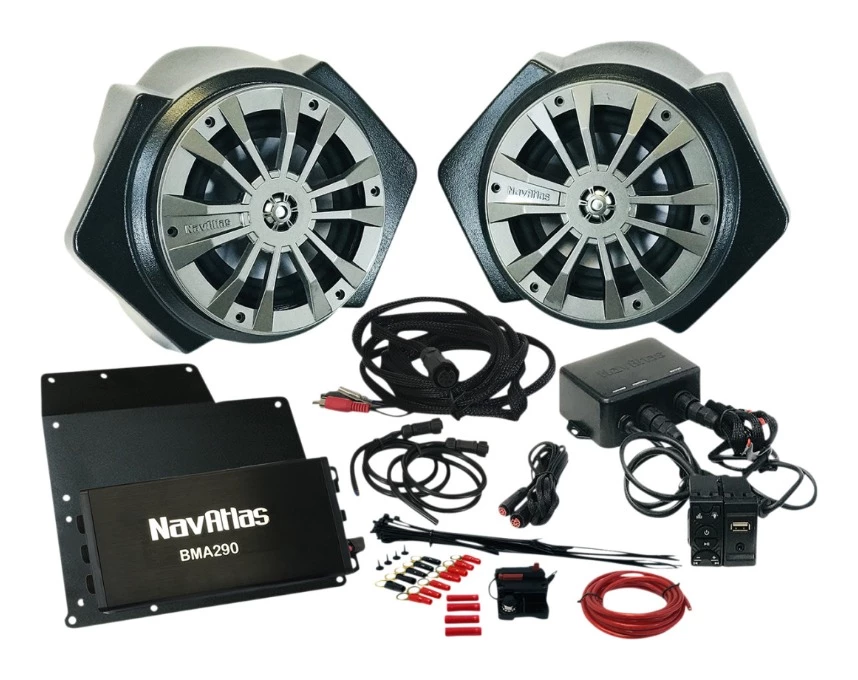 Audio Kits NavAtlas Zone 2 Audio Kit With Bluetooth Rocker Switch Polaris RZR 4 XP / 1000 / Turbo 2019-2022 3 Audio Kits NavAtlas Zone 2 Audio Kit With Bluetooth Rocker Switch Polaris RZR 4 XP / 1000 / Turbo 2019-2022