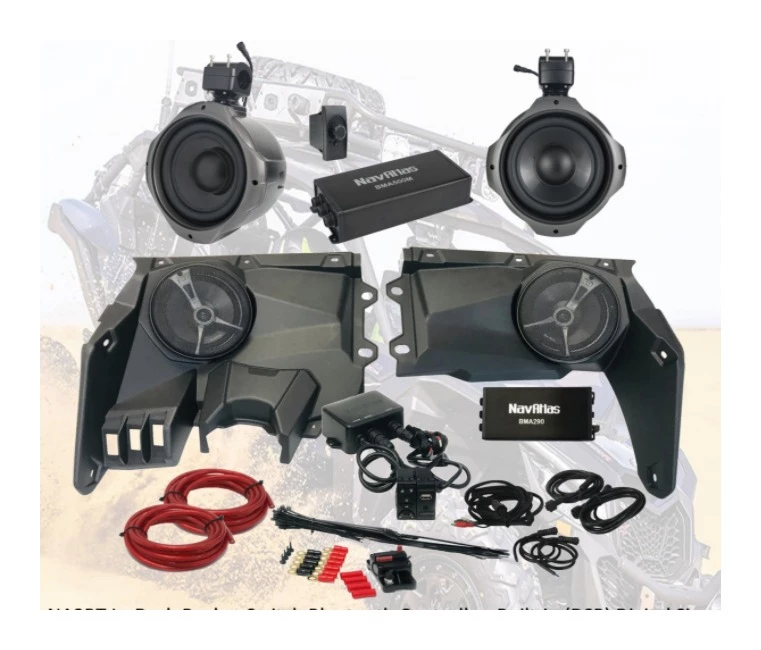 Audio Kits NavAtlas Zone 3 Dash Pod Audio Kit With Bluetooth Rocker Switch Can-Am Maverick X3 2017-2022 3 Audio Kits NavAtlas Zone 3 Dash Pod Audio Kit With Bluetooth Rocker Switch Can-Am Maverick X3 2017-2022