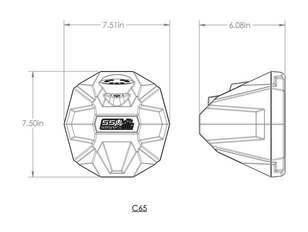 Speaker Pods SSV Works 6.5" Cage Mount Pods Polaris Ranger Profile 4 Speaker Pods SSV Works 6.5" Cage Mount Pods Polaris Ranger Profile - Image 2